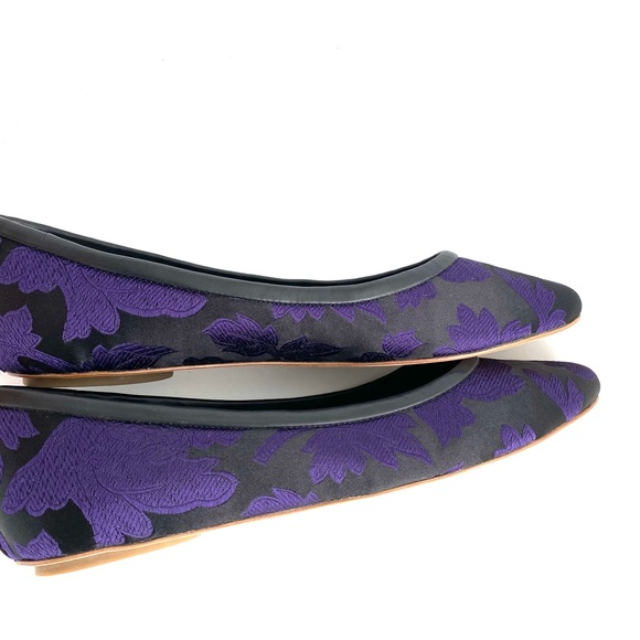 Purple Jacquard & Leather Loafers Handmade - Picture 3 of 15